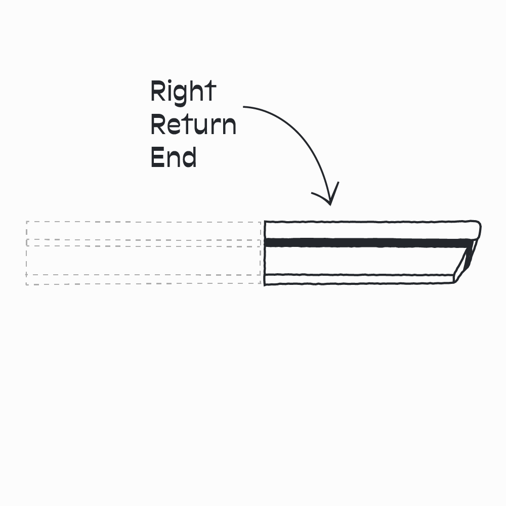 Return Tiling Hudson Cornice Return End — Right – Red Rock Tileworks